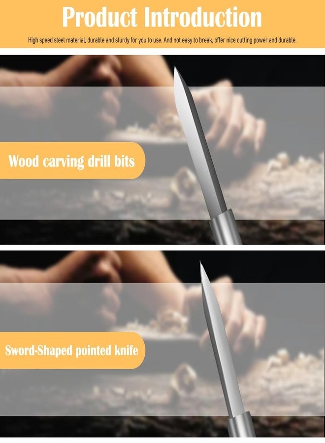 TecoKart® 6Pcs Wood Bits Detail Carving Tools Set, Stainless Steel Detailing Engraving Drill Bit, Grinding Tool Universal Shank for DIY Crafts - Image 4